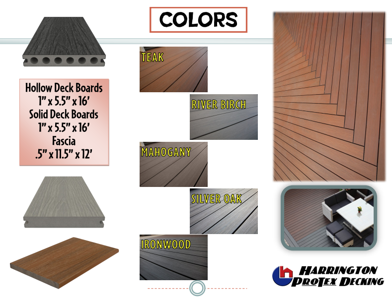composite decking colors at harrington co